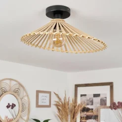 Style Boho-Chic-hofstein Plafonnier Callide Noir, 1 lumière