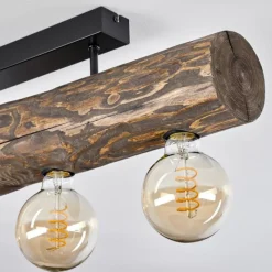 Style Boho-Chic-hofstein Plafonnier Canedo Brun, Écru, Noir, 4 lumières