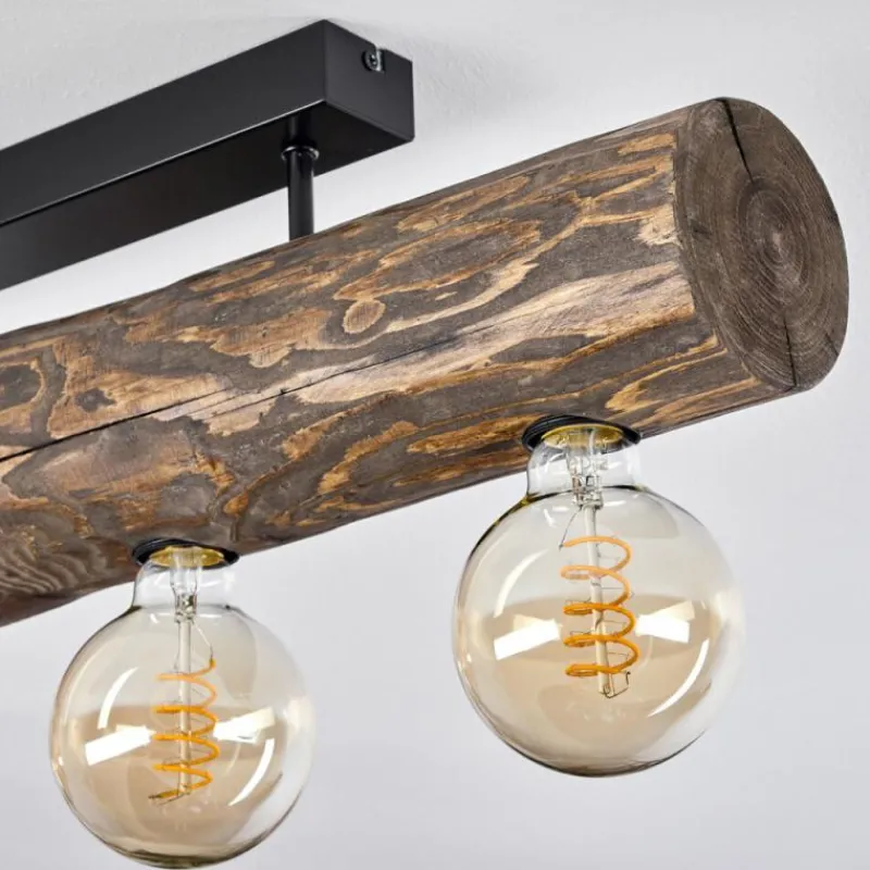 Style Boho-Chic-hofstein Plafonnier Canedo Brun, Écru, Noir, 4 lumières