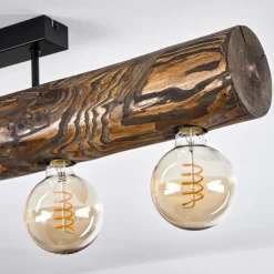 Style Boho-Chic-hofstein Plafonnier Canedo Brun, Écru, Noir, 5 lumières