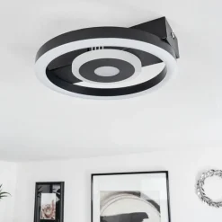 hofstein Plafonnier Canhoso LED Noir, 1 lumière