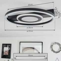 hofstein Plafonnier Canhoso LED Noir, 1 lumière