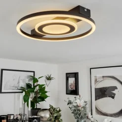 hofstein Plafonnier Canhoso LED Noir, 1 lumière