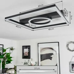 hofstein Plafonnier Canhoso LED Noir, 1 lumière