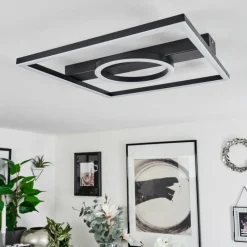 hofstein Plafonnier Canhoso LED Noir, 1 lumière