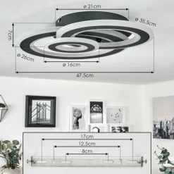 hofstein Plafonnier Casaldelo LED Anthracite, 1 lumière