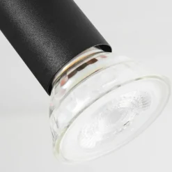 hofstein Plafonnier Castillo Bois foncé, Noir, 3 lumières