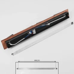 hofstein Plafonnier Castillo Bois foncé, Noir, 4 lumières