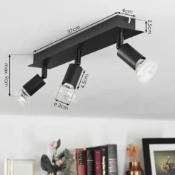 hofstein Plafonnier Castillo Noir, 3 lumières