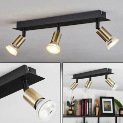 hofstein Plafonnier Castillo Noir, 3 lumières* Spots Et Projecteurs