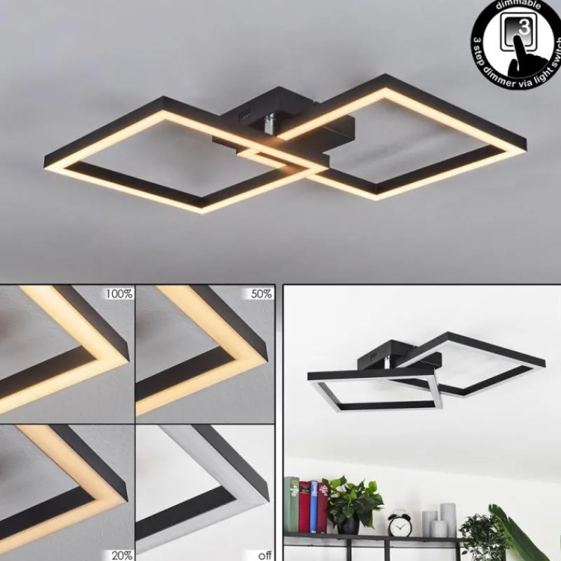 hofstein Plafonnier Cavareno LED Noir, 1 lumière* Éclairage Led