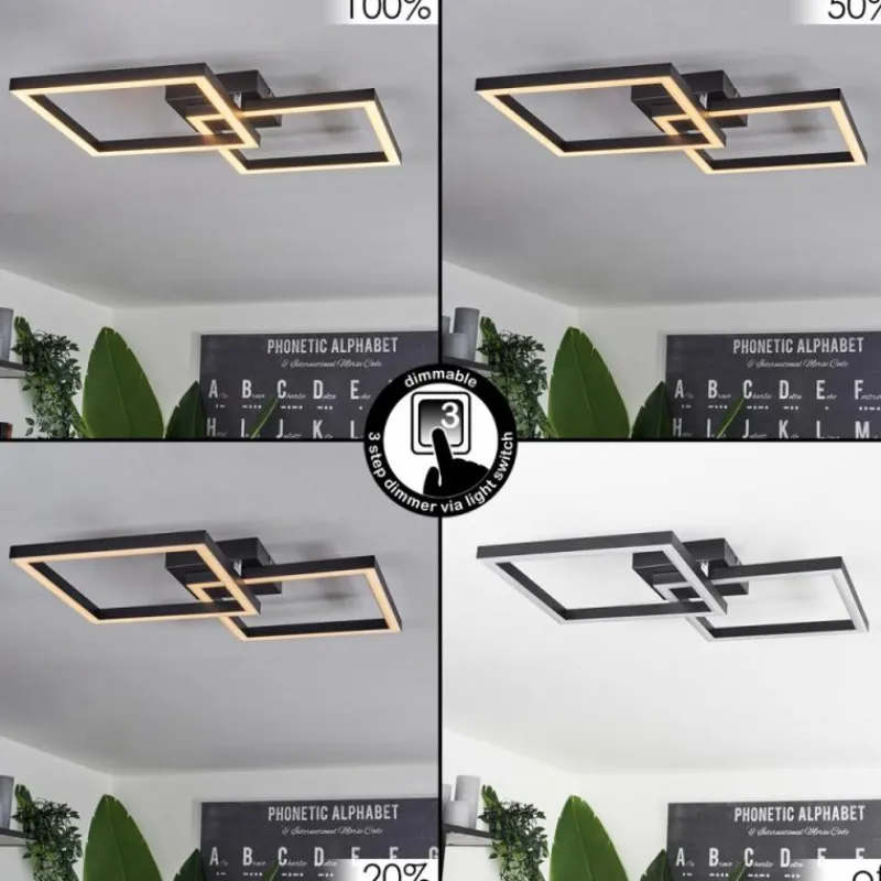 hofstein Plafonnier Cavareno LED Noir, 1 lumière* Éclairage Led