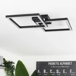 hofstein Plafonnier Cavareno LED Noir, 1 lumière* Éclairage Led