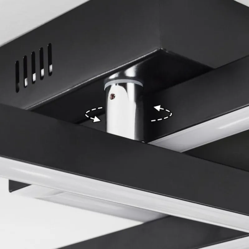 hofstein Plafonnier Cavareno LED Noir, 1 lumière* Éclairage Led