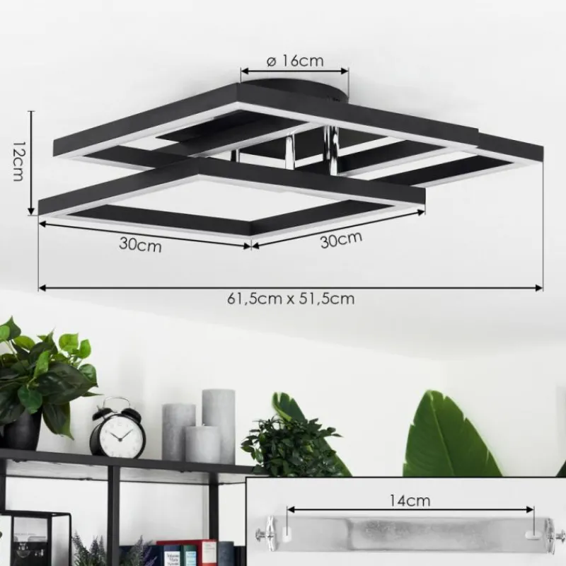 hofstein Plafonnier Cavareno LED Noir, 1 lumière* Éclairage Led