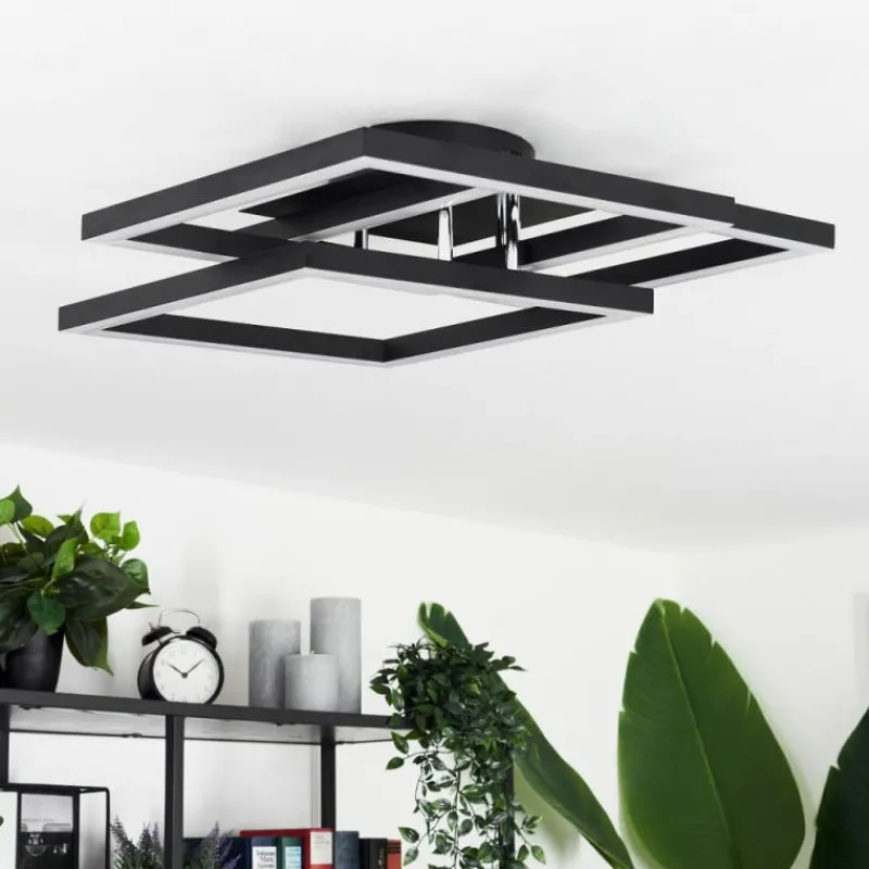 hofstein Plafonnier Cavareno LED Noir, 1 lumière* Éclairage Led