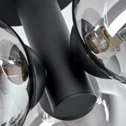 Suspension Verre Fumé-hofstein Plafonnier Cebola Noir, 3 lumières