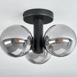 Suspension Verre Fumé-hofstein Plafonnier Cebola Noir, 3 lumières
