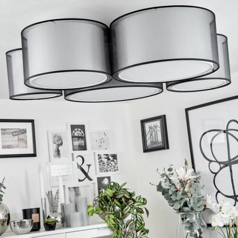 Lampes En Tissu-hofstein Plafonnier Cerdedo Blanc, 5 lumières