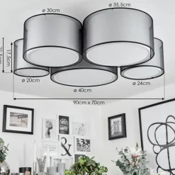 Lampes En Tissu-hofstein Plafonnier Cerdedo Blanc, 5 lumières