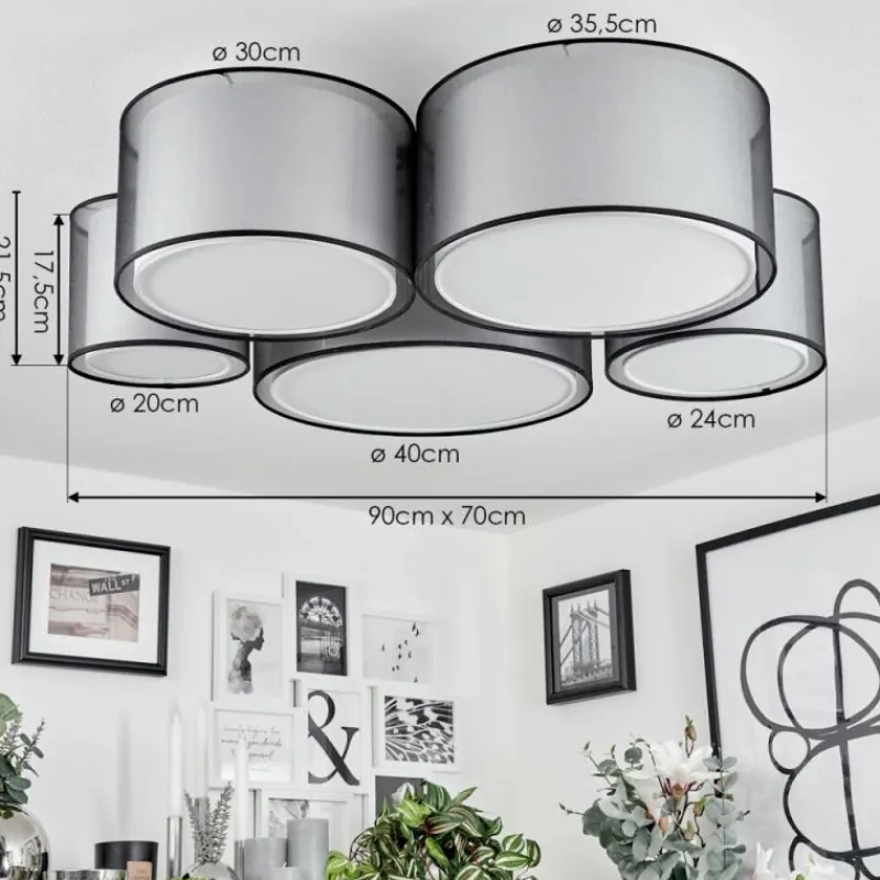 Lampes En Tissu-hofstein Plafonnier Cerdedo Blanc, 5 lumières