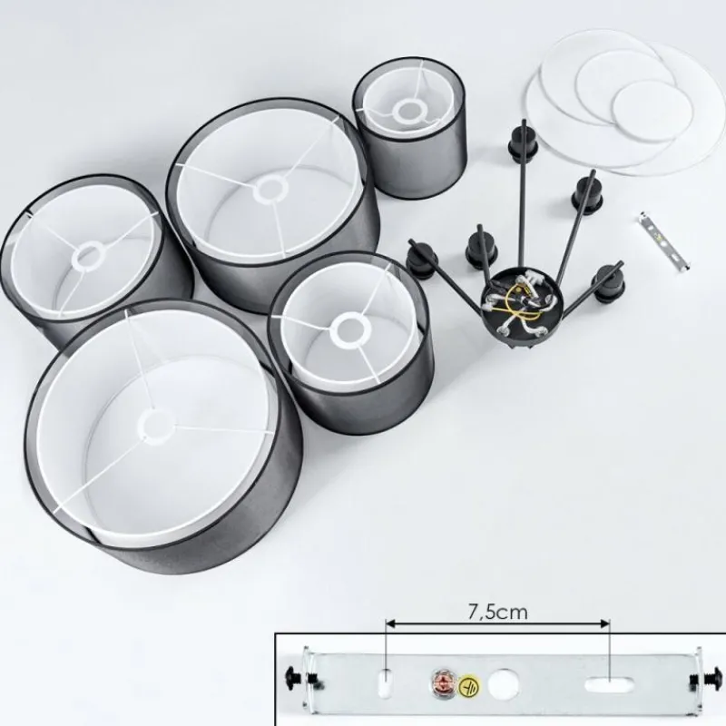 Lampes En Tissu-hofstein Plafonnier Cerdedo Blanc, 5 lumières