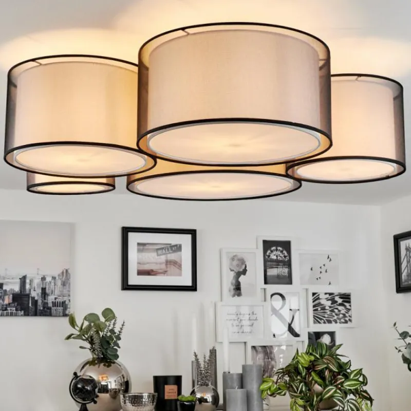 Lampes En Tissu-hofstein Plafonnier Cerdedo Blanc, 5 lumières