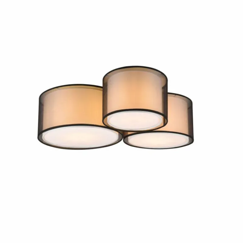 Lampes En Tissu-Luminaires Trio Plafonnier Cerdedo Blanc, 3 lumières