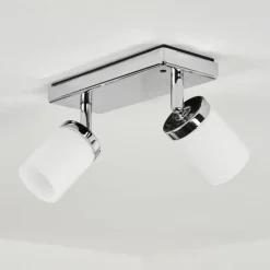 hofstein Plafonnier Cerejeiras LED Chrome, 2 lumières, Télécommandes, Changeur de couleurs