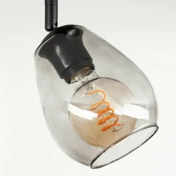 Suspension Verre Fumé-hofstein Plafonnier Chaiguao Noir, 2 lumières