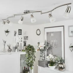 hofstein Plafonnier Chapod LED Chrome, Nickel mat, 6 lumières