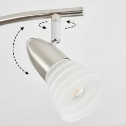 hofstein Plafonnier Chapod LED Chrome, Nickel mat, 6 lumières