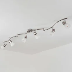 hofstein Plafonnier Chapod LED Chrome, Nickel mat, 6 lumières