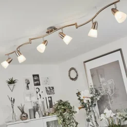 hofstein Plafonnier Chapod LED Chrome, Nickel mat, 6 lumières