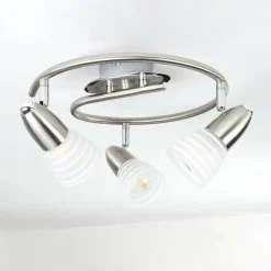 hofstein Plafonnier Chapod LED Nickel mat, 3 lumières