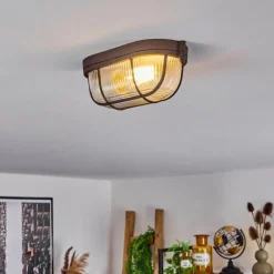 hofstein Plafonnier Chaquire Brun, Rouille, 1 lumière