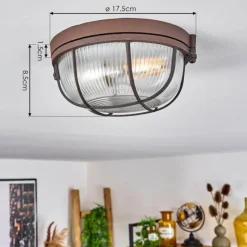 hofstein Plafonnier Chaquire Brun, Rouille, 1 lumière