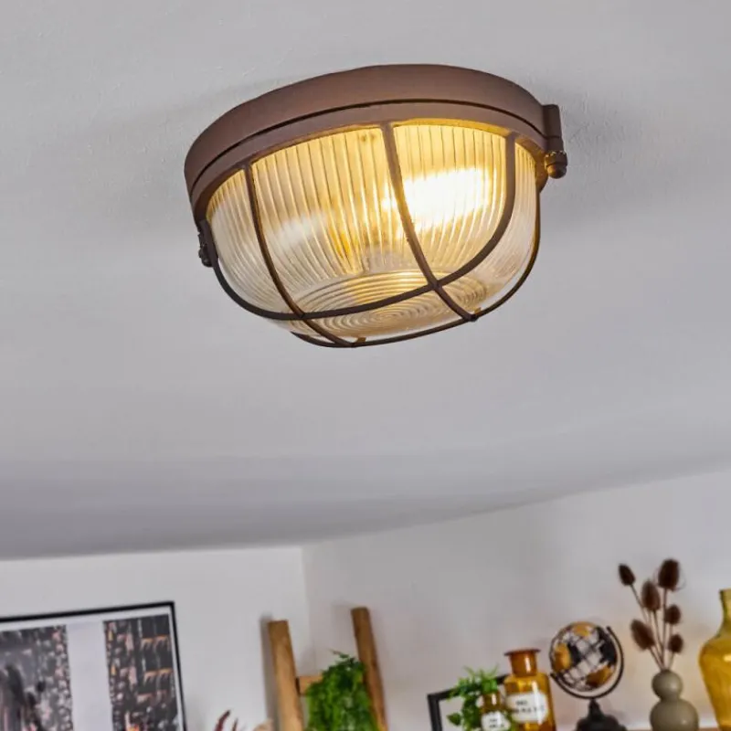 hofstein Plafonnier Chaquire Brun, Rouille, 1 lumière