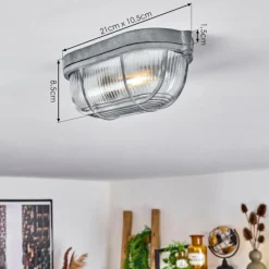 hofstein Plafonnier Chaquire Gris, 1 lumière