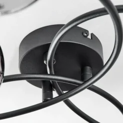 Suspension Verre Fumé-hofstein Plafonnier Chehalis Laiton, Noir, 6 lumières