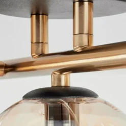 hofstein Plafonnier Chehalis LED Laiton, Noir, 3 lumières