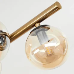 hofstein Plafonnier Chehalis LED Laiton, Noir, 9 lumières