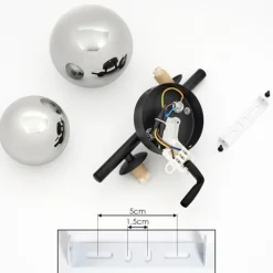 Suspension Verre Fumé-hofstein Plafonnier Chehalis LED Noir, 2 lumières