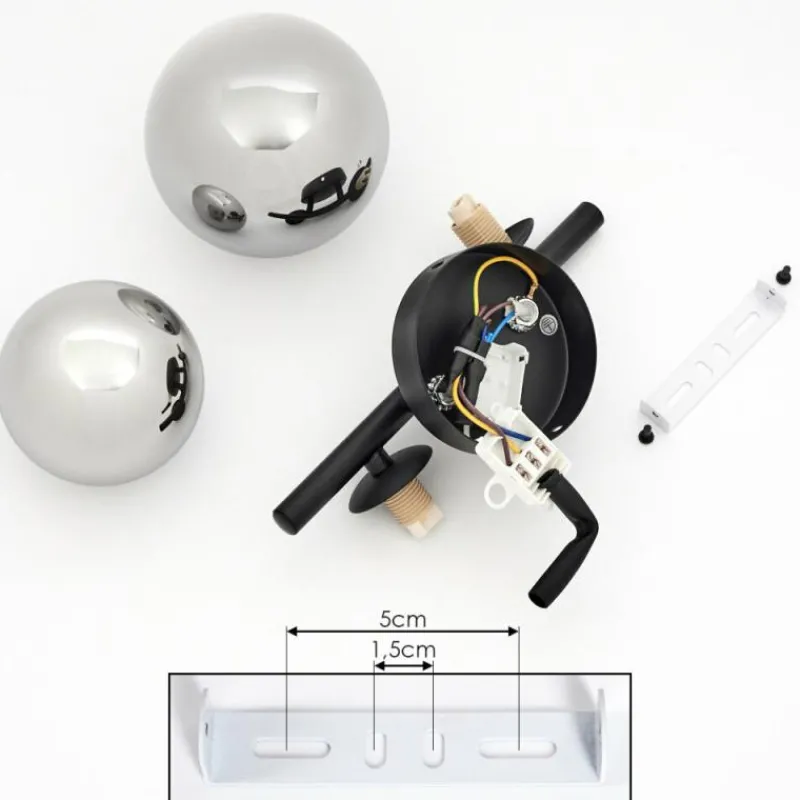 Suspension Verre Fumé-hofstein Plafonnier Chehalis LED Noir, 2 lumières