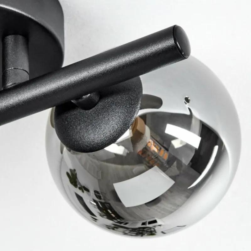 Suspension Verre Fumé-hofstein Plafonnier Chehalis LED Noir, 2 lumières