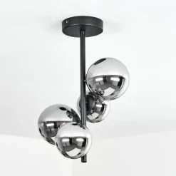 Suspension Verre Fumé-hofstein Plafonnier Chehalis Noir, 4 lumières