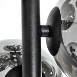 Suspension Verre Fumé-hofstein Plafonnier Chehalis Noir, 8 lumières