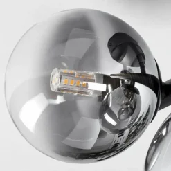 Suspension Verre Fumé-hofstein Plafonnier Chehalis Noir, 3 lumières