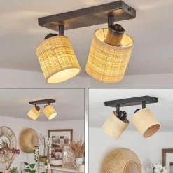 Luminaires Scandinaves-hofstein Plafonnier Chenevrey Noir, 2 lumières