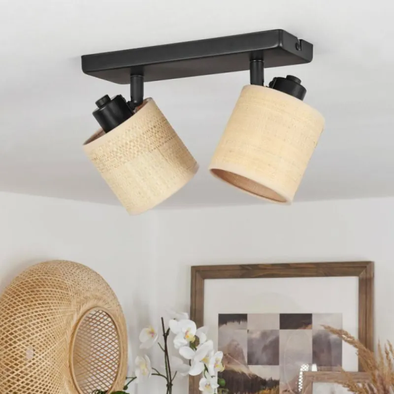 Luminaires Scandinaves-hofstein Plafonnier Chenevrey Noir, 2 lumières